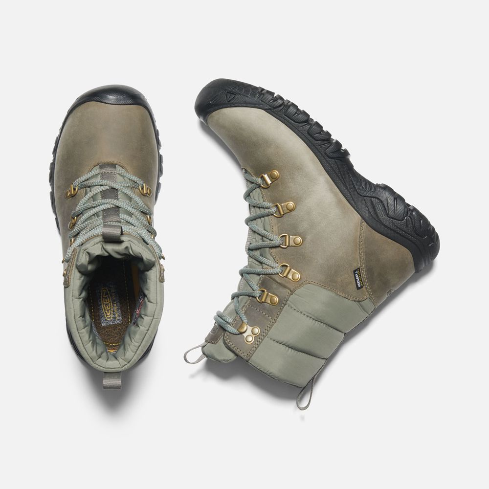 Bottes de Randonnée Keen Femme Vert Olive | Greta Waterproof | SQBPV-8347